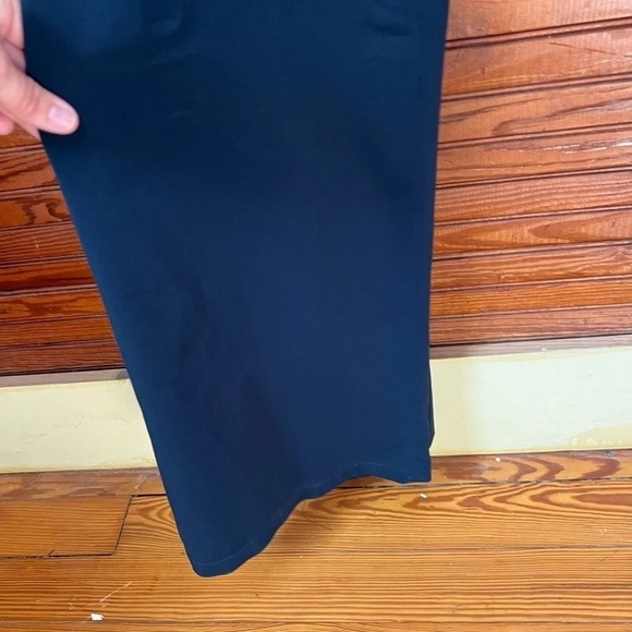 Jay Godfrey Dryden Bow Pleated Jumpsuit Wide Leg Navy Blue Size 2 Black Satin